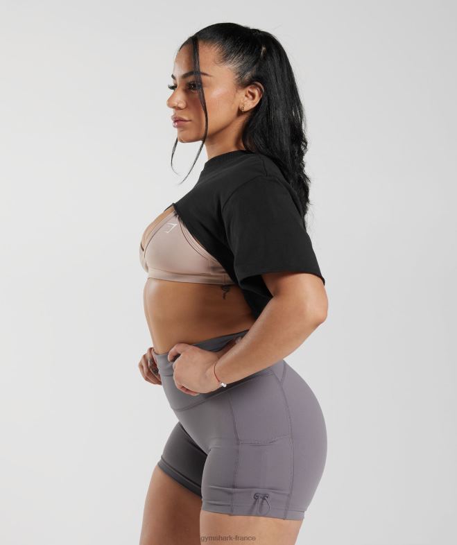 Gymshark haut haussement d\épaules Legacy noir femmes 6HF28496