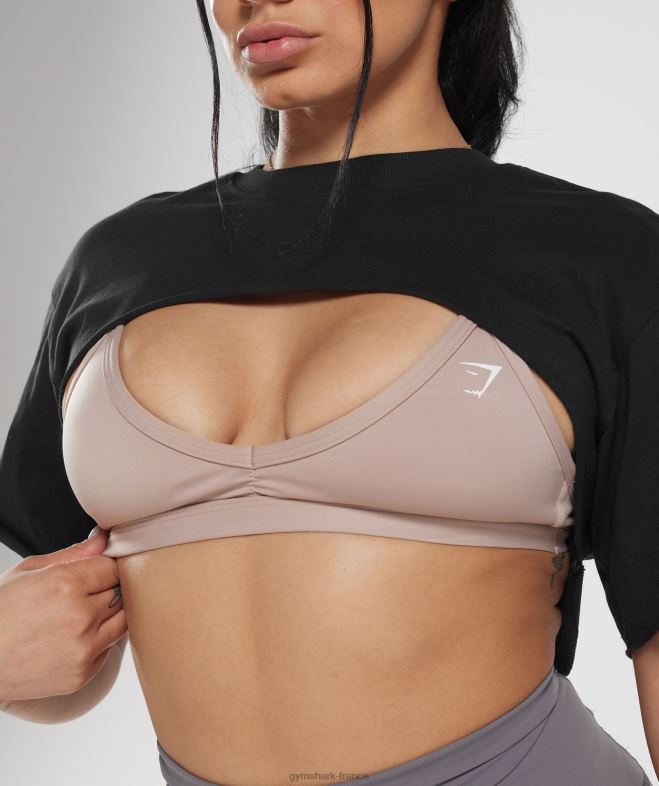 Gymshark haut haussement d\épaules Legacy noir femmes 6HF28496