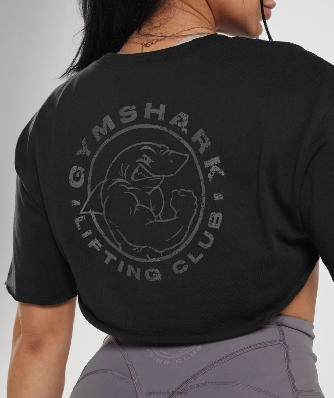 Gymshark haut haussement d\épaules Legacy noir femmes 6HF28496