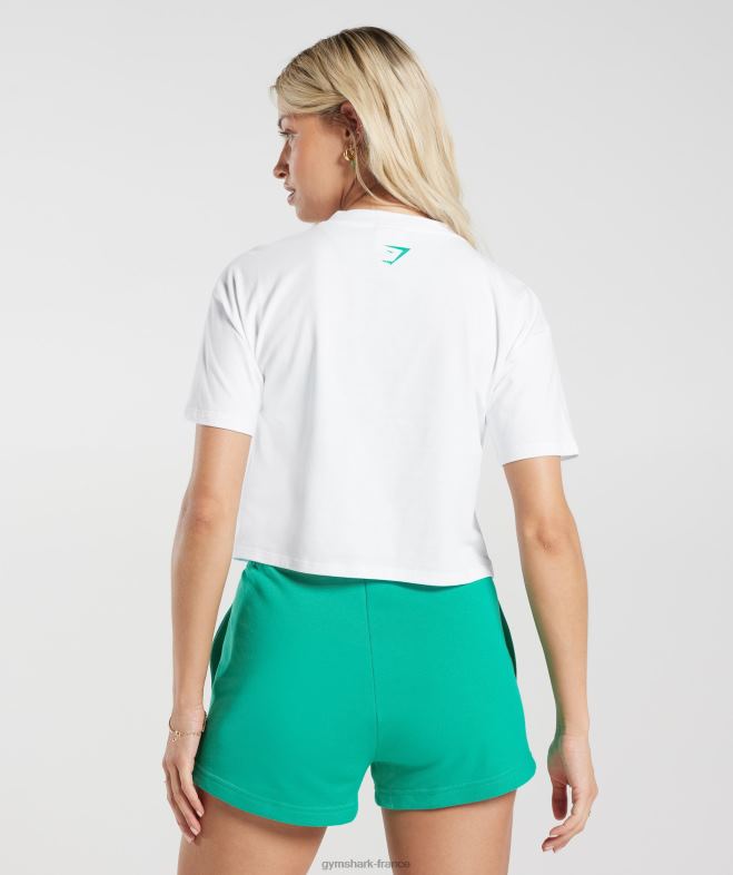Gymshark haut midi pêche fort blanc femmes 6HF28428