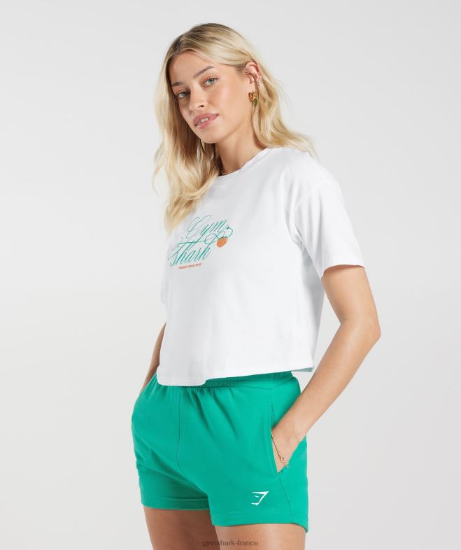 Gymshark haut midi pêche fort blanc femmes 6HF28428