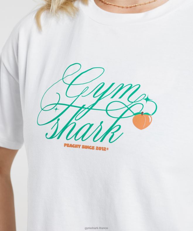 Gymshark haut midi pêche fort blanc femmes 6HF28428