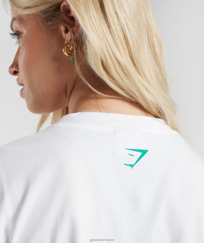 Gymshark haut midi pêche fort blanc femmes 6HF28428