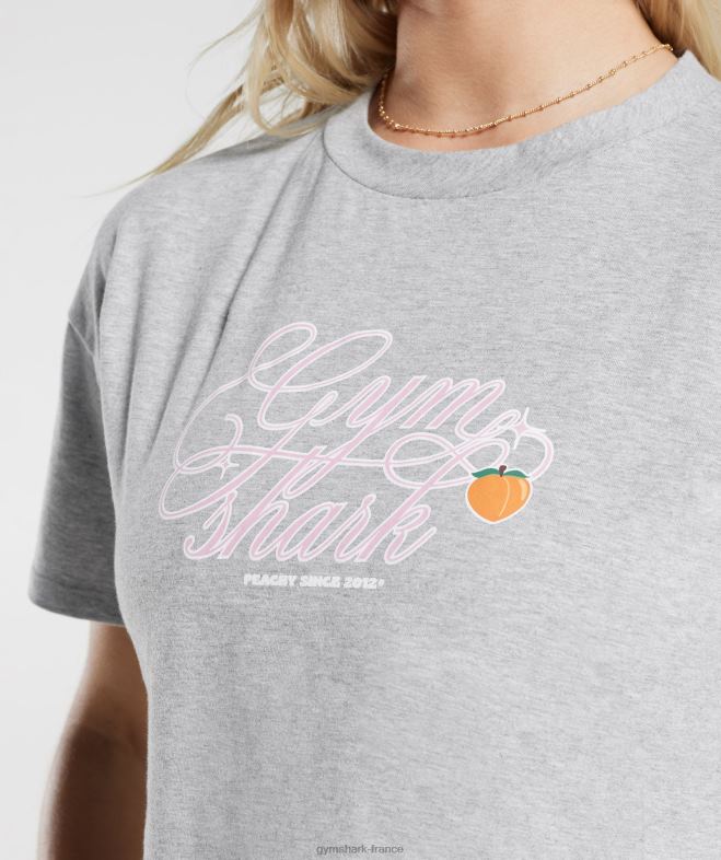 Gymshark haut midi pêche fort chiné gris clair femmes 6HF28427