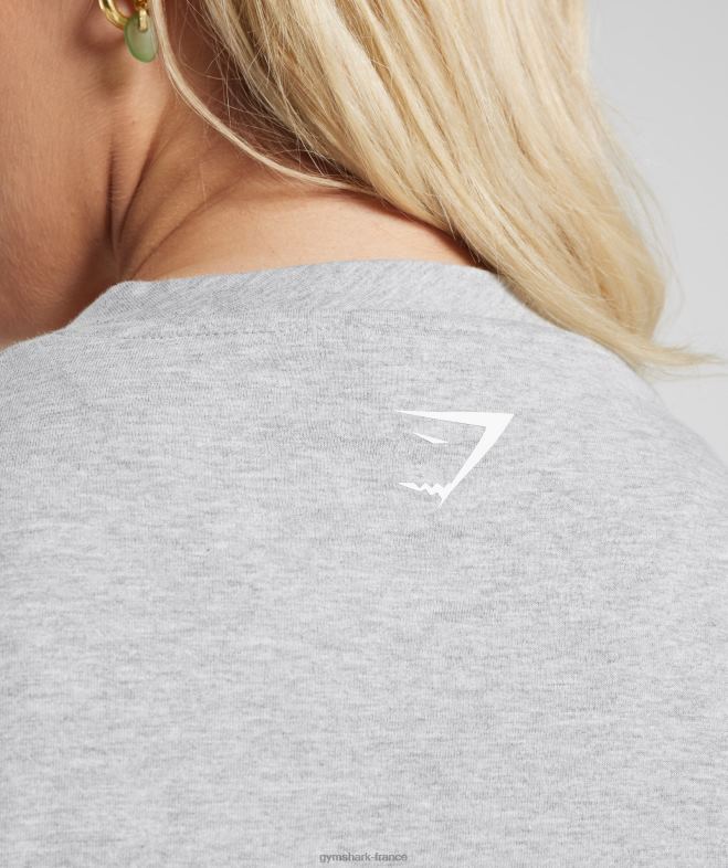 Gymshark haut midi pêche fort chiné gris clair femmes 6HF28427