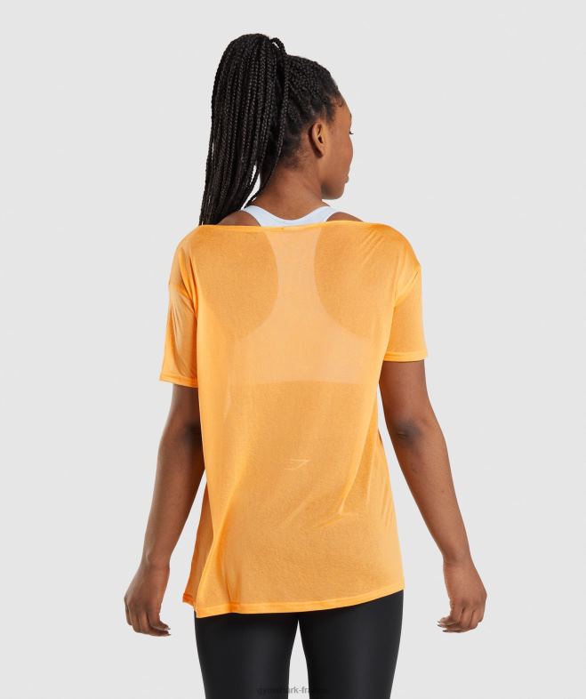 Gymshark haut oversize de training orange abricot femmes 6HF28483