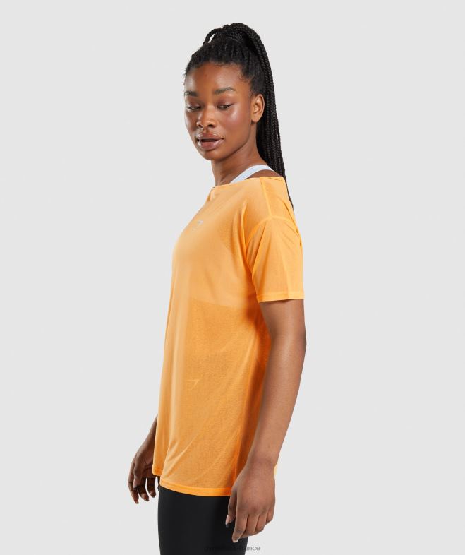 Gymshark haut oversize de training orange abricot femmes 6HF28483