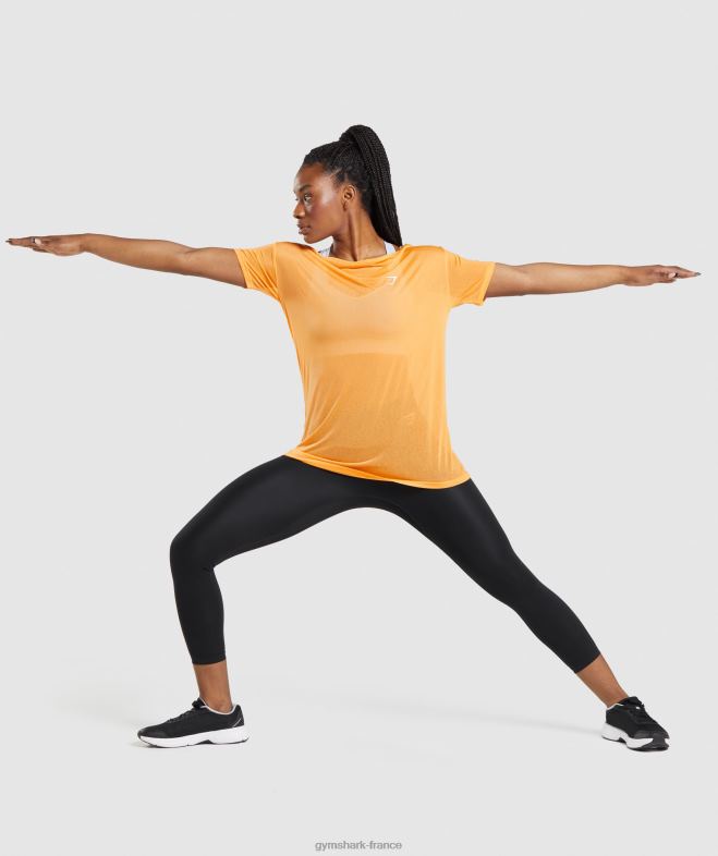 Gymshark haut oversize de training orange abricot femmes 6HF28483
