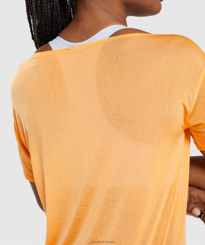 Gymshark haut oversize de training orange abricot femmes 6HF28483
