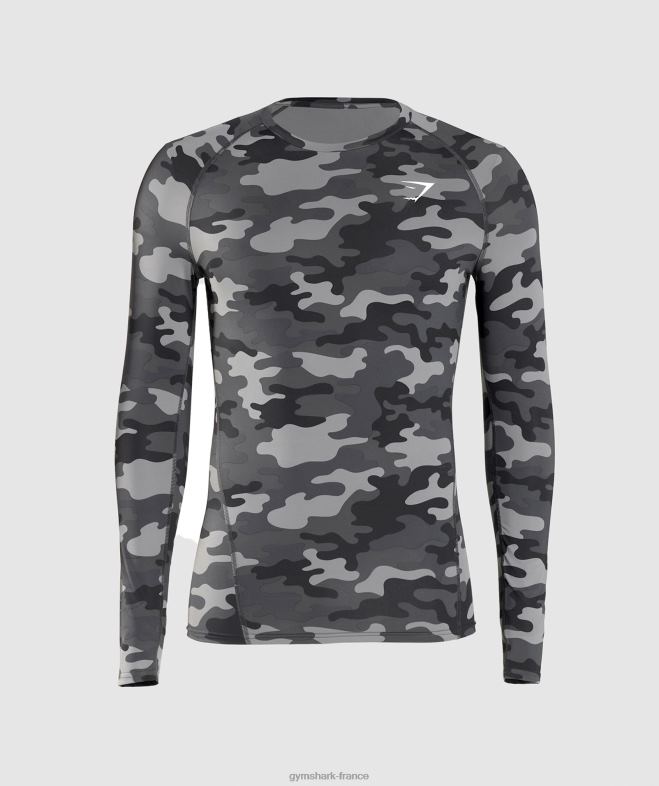Gymshark haut à manches longues et sous-vêtement Element imprimé gris Hommes 6HF28690