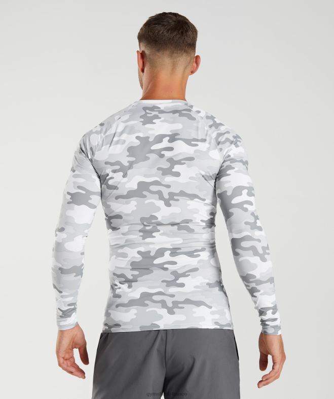 Gymshark haut à manches longues et sous-vêtement Element imprimé gris clair Hommes 6HF28624