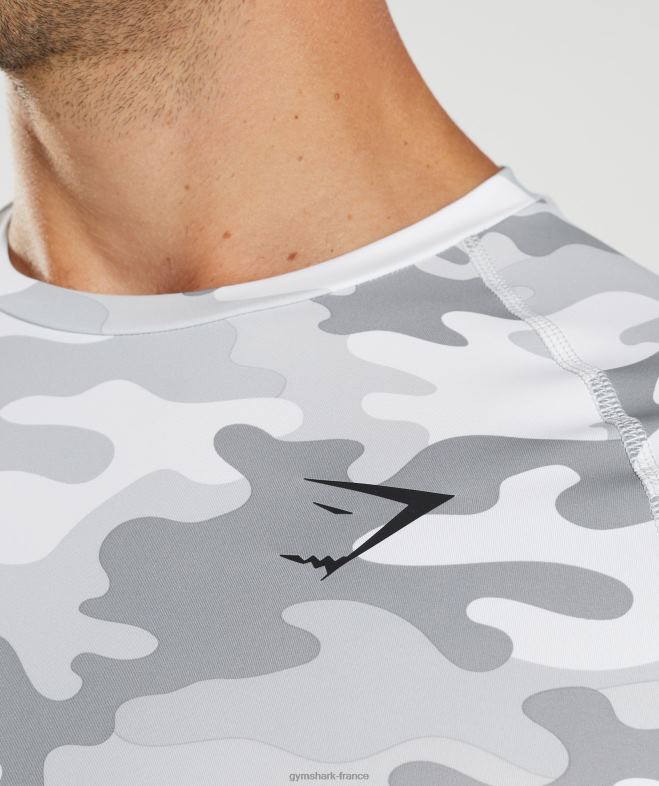 Gymshark haut à manches longues et sous-vêtement Element imprimé gris clair Hommes 6HF28624
