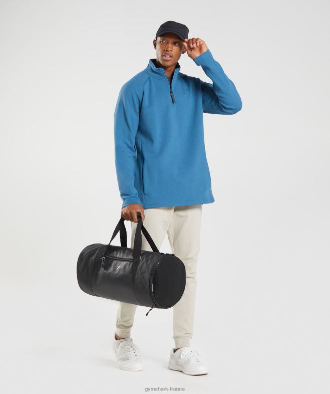 Gymshark jour de repos 1/4 zip bleu au bord du lac Hommes 6HF28832