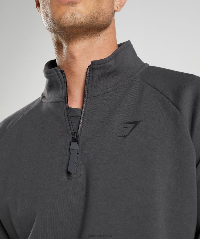Gymshark jour de repos 1/4 zip gris onyx Hommes 6HF28862
