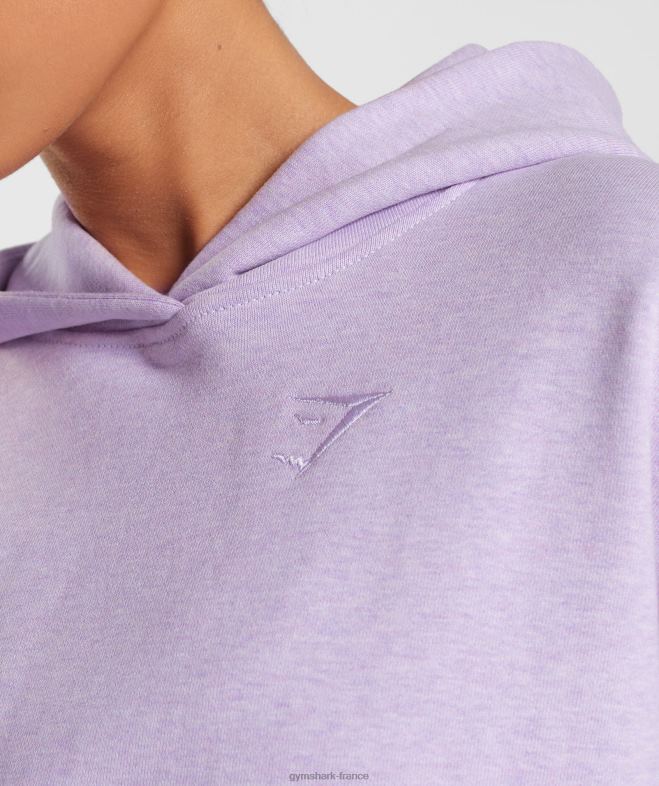 Gymshark jour de repos sweat à capuche aura lilas chiné femmes 6HF28358