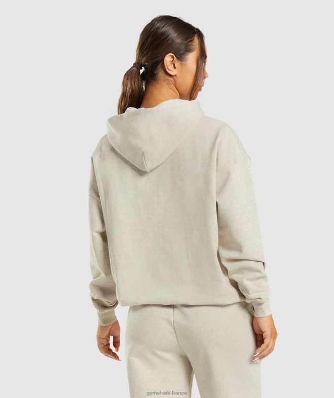 Gymshark jour de repos sweat à capuche beige chiné femmes 6HF28411