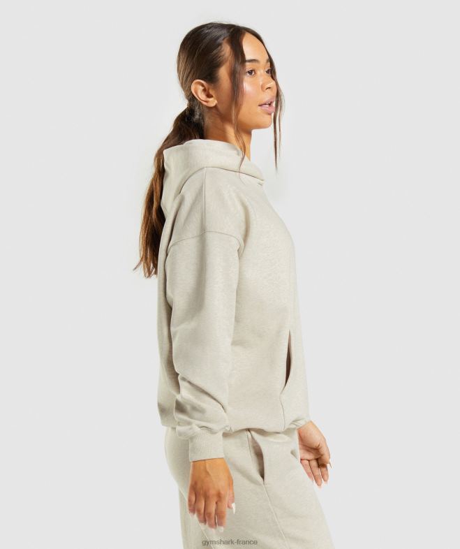 Gymshark jour de repos sweat à capuche beige chiné femmes 6HF28411