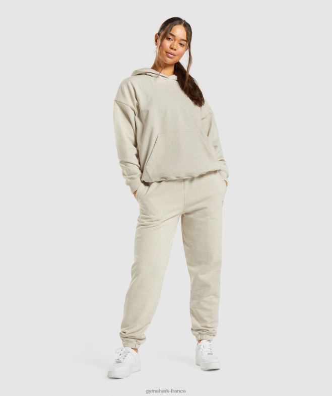 Gymshark jour de repos sweat à capuche beige chiné femmes 6HF28411