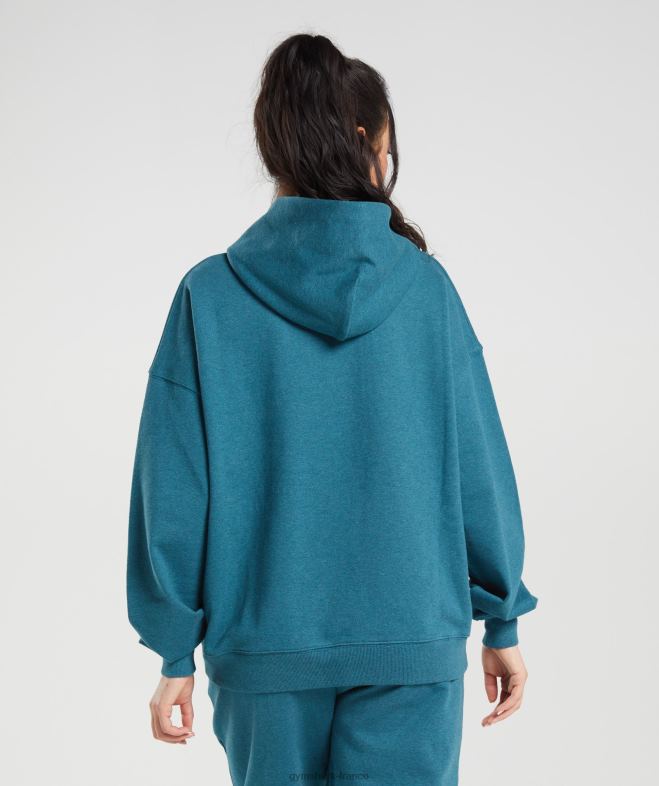 Gymshark jour de repos sweat à capuche bleu acier chiné femmes 6HF28385
