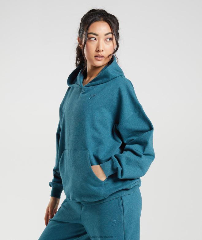 Gymshark jour de repos sweat à capuche bleu acier chiné femmes 6HF28385