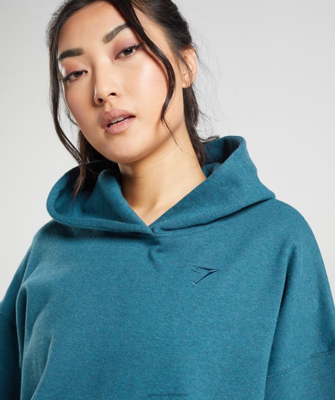 Gymshark jour de repos sweat à capuche bleu acier chiné femmes 6HF28385