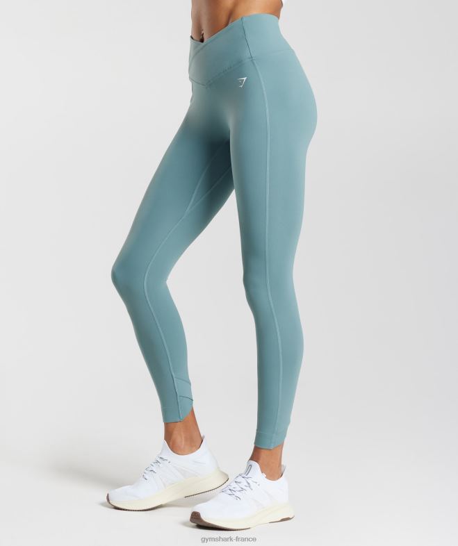 Gymshark leggings croisés bleu tonnerre femmes 6HF28275