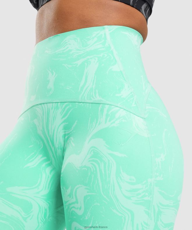 Gymshark leggings de maintien de la taille imprimé turquoise vif femmes 6HF28327