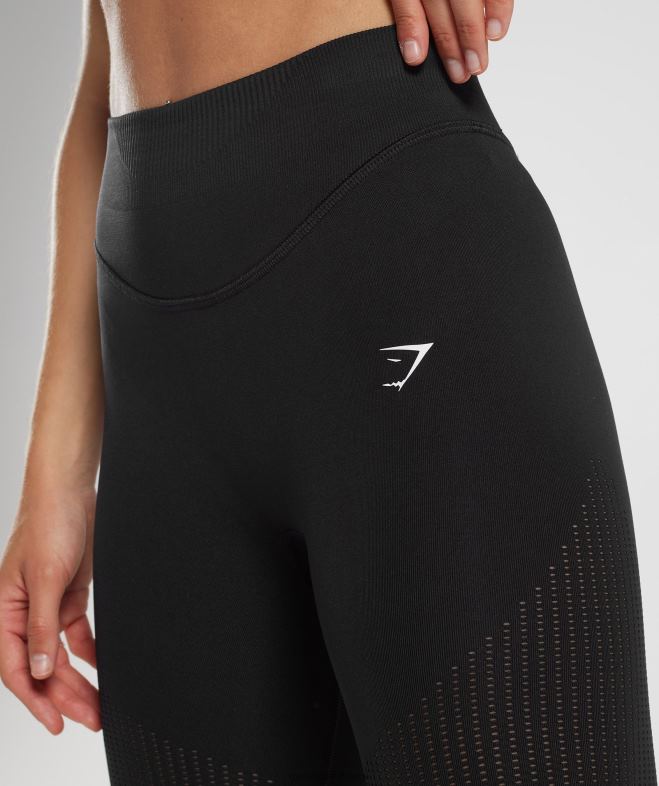 Gymshark leggings en maille sans couture noir femmes 6HF28243
