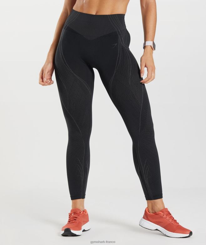 Gymshark leggings sans couture apex noir/gris onyx femmes 6HF28334