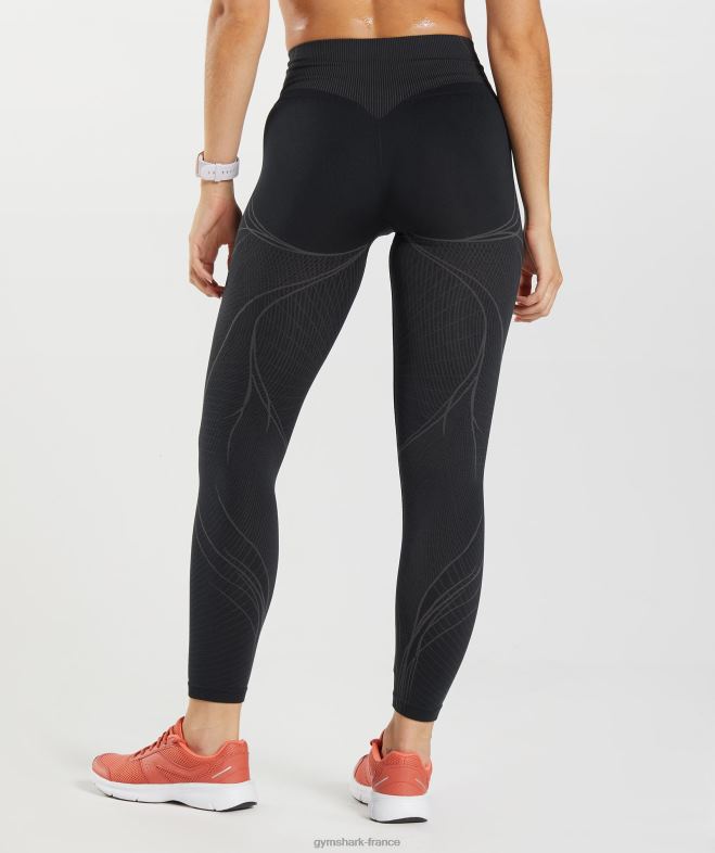 Gymshark leggings sans couture apex noir/gris onyx femmes 6HF28334