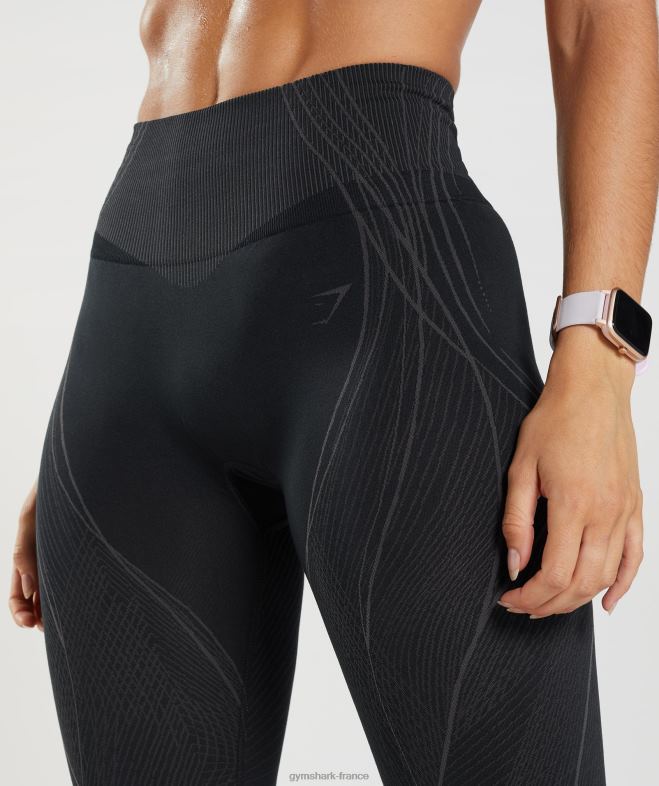 Gymshark leggings sans couture apex noir/gris onyx femmes 6HF28334