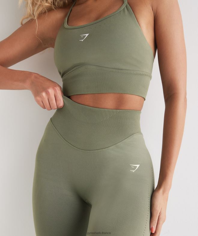 Gymshark leggings sans couture en sueur olive poussiéreuse femmes 6HF28263