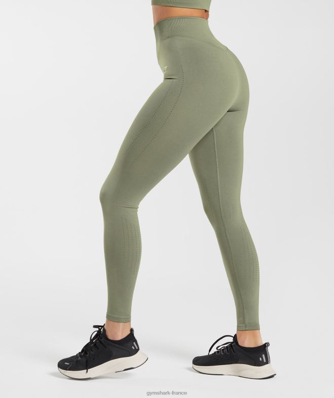 Gymshark leggings sans couture en sueur olive poussiéreuse femmes 6HF28263