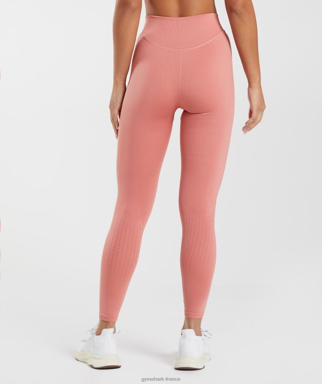 Gymshark leggings sans couture en sueur rose terre cuite femmes 6HF28284
