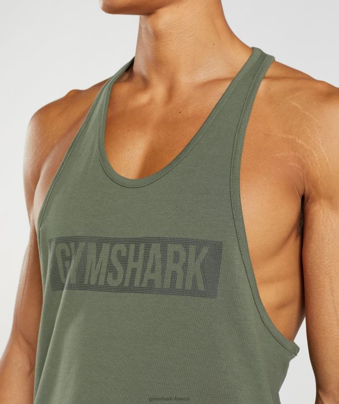 Gymshark longeron de bloc noyau d\olive Hommes 6HF281014