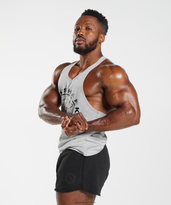 Gymshark longeron hérité chiné gris clair Hommes 6HF281020