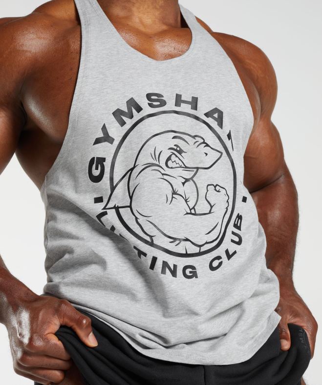 Gymshark longeron hérité chiné gris clair Hommes 6HF281020