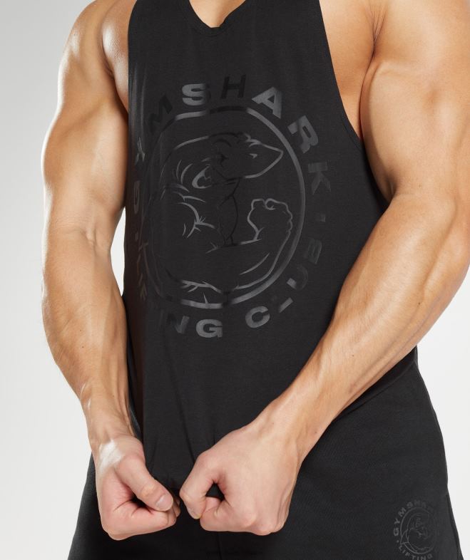 Gymshark longeron hérité noir Hommes 6HF281019
