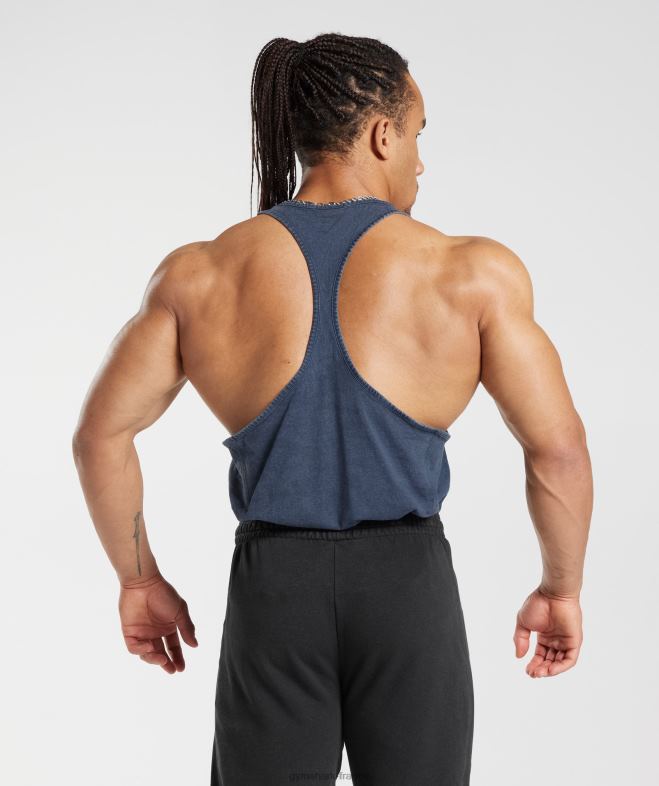 Gymshark longeron lavé sous pression bleu du soir Hommes 6HF28983