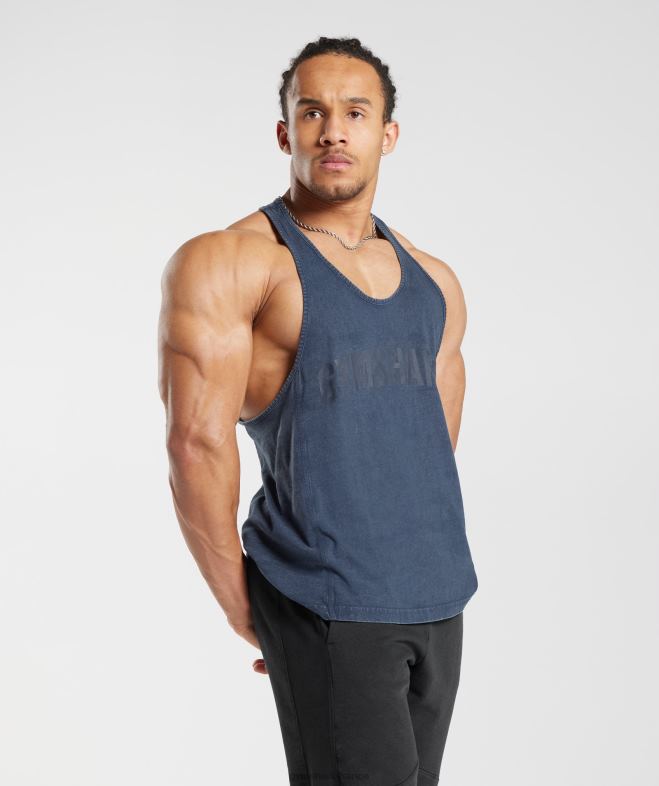 Gymshark longeron lavé sous pression bleu du soir Hommes 6HF28983