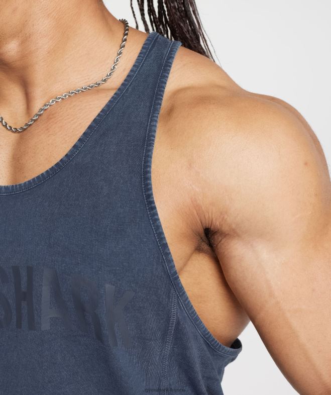 Gymshark longeron lavé sous pression bleu du soir Hommes 6HF28983