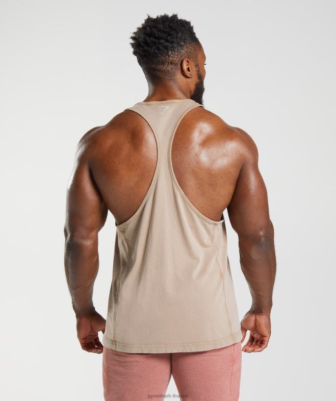 Gymshark longeron lavé sous pression brun ciment Hommes 6HF281009