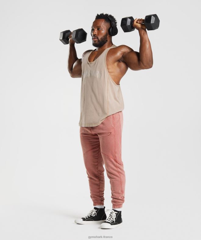 Gymshark longeron lavé sous pression brun ciment Hommes 6HF281009