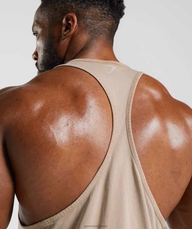 Gymshark longeron lavé sous pression brun ciment Hommes 6HF281009