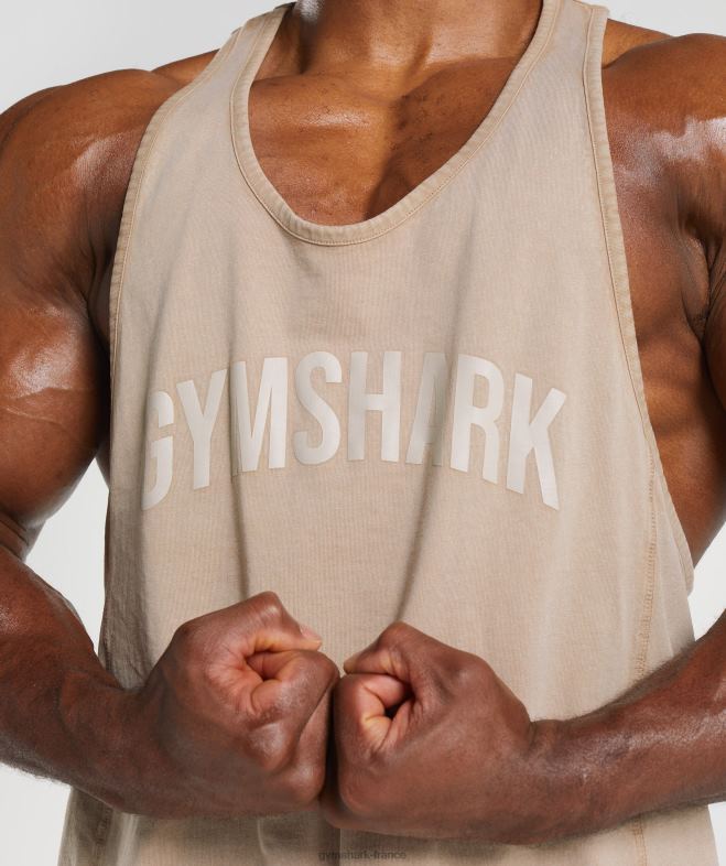 Gymshark longeron lavé sous pression brun ciment Hommes 6HF281009