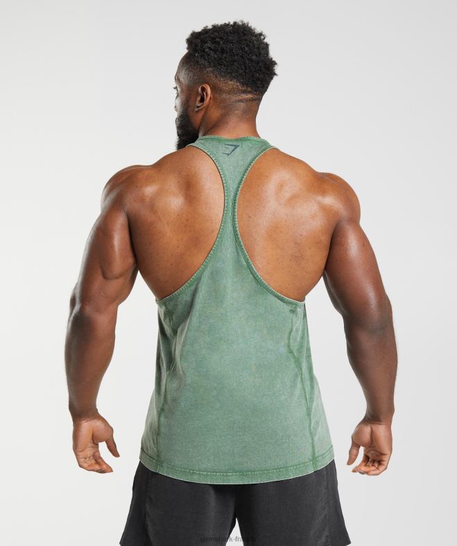 Gymshark longeron lavé sous pression iguane vert Hommes 6HF281001
