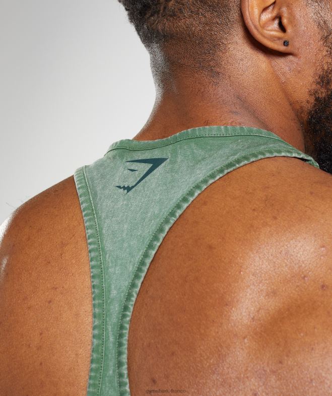 Gymshark longeron lavé sous pression iguane vert Hommes 6HF281001