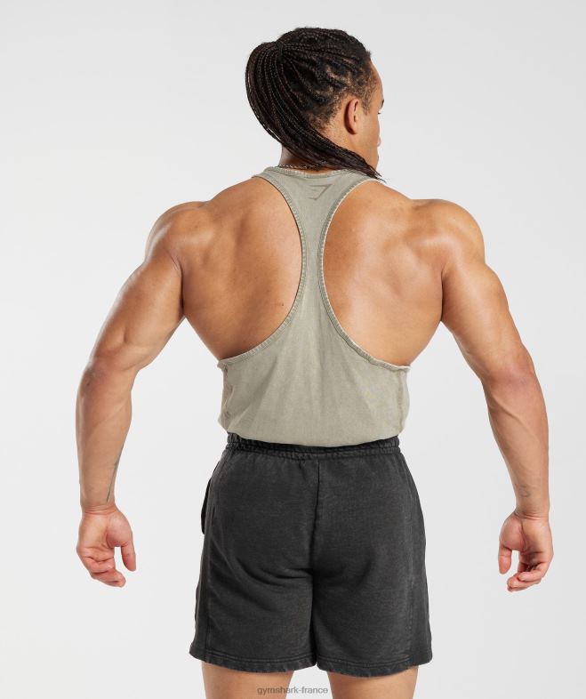 Gymshark longeron lavé sous pression marron écru Hommes 6HF28976