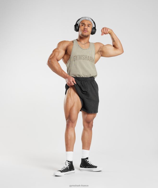 Gymshark longeron lavé sous pression marron écru Hommes 6HF28976