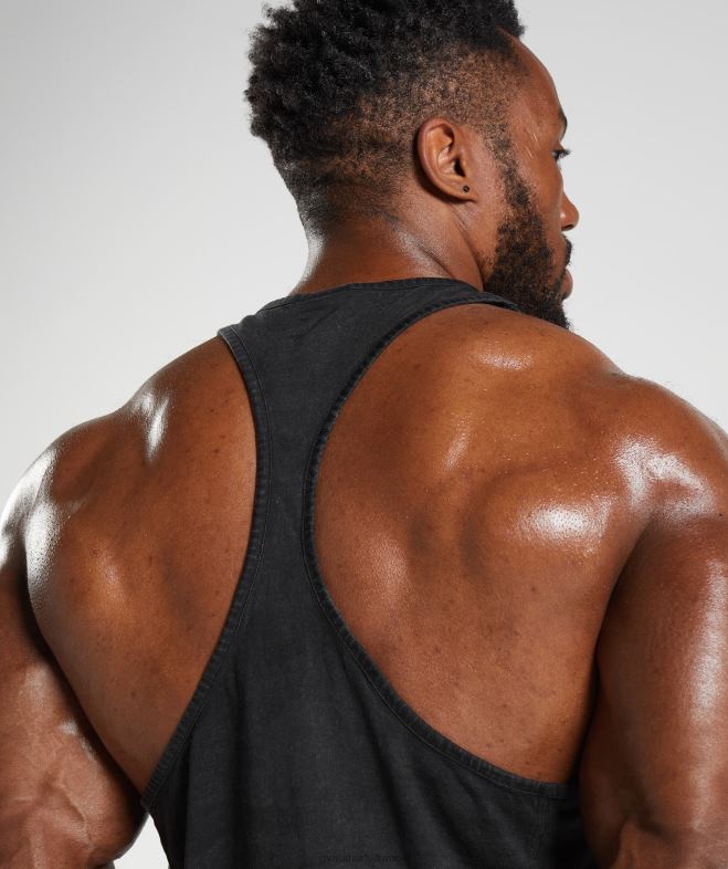 Gymshark longeron lavé sous pression noir Hommes 6HF28977